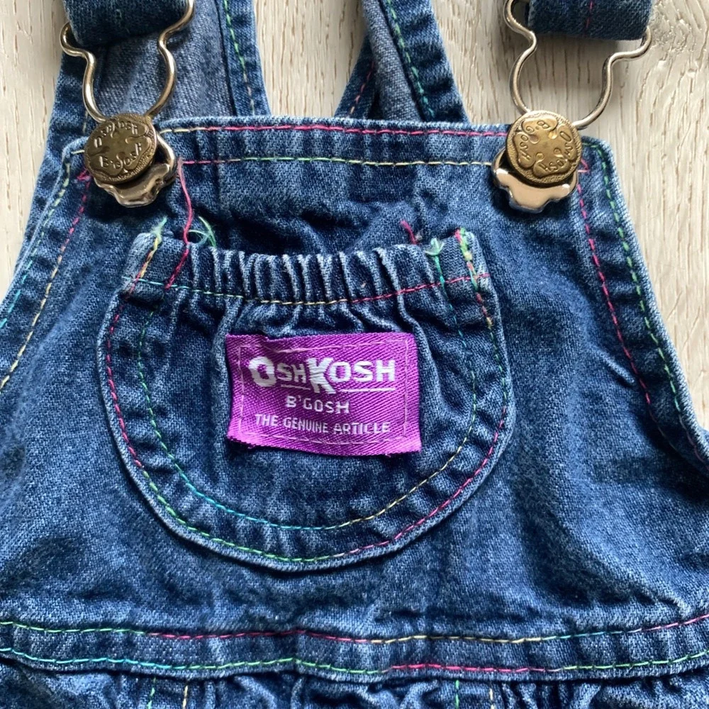 Vintage Oshkosh B'gosh Vestbak Overalls‎ Girls Denim Size 18 Months